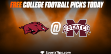 Free College Football Picks Today: Mississippi State Bulldogs vs Arkansas Razorbacks 10/8/22