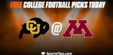 Free College Football Picks Today: Minnesota Golden Gophers vs Colorado Buffaloes 9/17/22