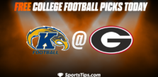 Free College Football Picks Today: Georgia Bulldogs vs Kent State Golden Flashes 9/24/22