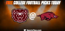 Free College Football Picks Today: Arkansas Razorbacks vs Missouri State Bears 9/17/22