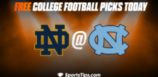 Free College Football Picks Today: North Carolina Tar Heels vs Notre Dame Fighting Irish 9/24/22