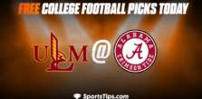 Free College Football Picks Today: Alabama Crimson Tide vs University of Louisiana Monroe Warhawks 9/17/22