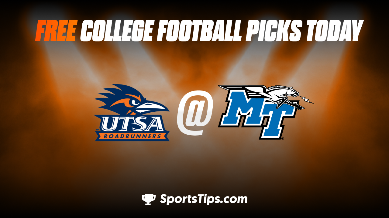 Free College Football Picks Today: Middle Tennessee State Blue Raiders vs University of Texas at San Antonio Roadrunners 9/30/22