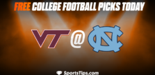 Free College Football Picks Today: North Carolina Tar Heels vs Viriginia Tech Hokies 10/1/22