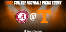 Free College Football Picks Today: Tennessee Volunteers vs Alabama Crimson Tide 10/15/22