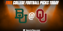 Free College Football Picks Today: Oklahoma Sooners vs Baylor University Bears 11/5/22