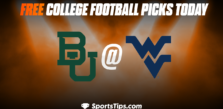 Free College Football Picks: West Virginia Mountaineers vs Baylor University Bears 10/13/22