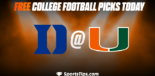 Free College Football Picks Today: Miami (FL) Hurricanes vs Duke Blue Devils 10/22/22