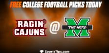 Free College Football Picks: Marshall Thundering Herd vs University of Louisiana at Lafayette Ragin Cajuns 10/12/22