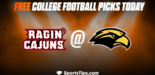 Free College Football Picks Today: Southern Miss Golden Eagles vs University of Louisiana at Lafayette Ragin Cajuns 10/27/22