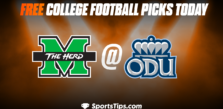 Free College Football Picks Today: Old Dominion Monarchs vs Marshall Thundering Herd 11/5/22