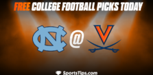Free College Football Picks Today: Viriginia Cavaliers vs North Carolina Tar Heels 11/5/22