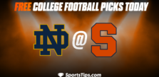 Free College Football Picks Today: Syracuse Orange vs Notre Dame Fighting Irish 10/29/22