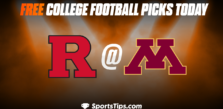 Free College Football Picks Today: Minnesota Golden Gophers vs Rutgers Scarlet Knights 10/29/22