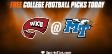 Free College Football Picks Today: Middle Tennessee State Blue Raiders vs Western Kentucky Hilltoppers 10/15/22