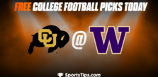Free College Football Picks Today: Washington Huskies vs Colorado Buffaloes 11/19/22
