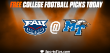 Free College Football Picks Today: Middle Tennessee State Blue Raiders vs Florida Atlantic Owls 11/19/22