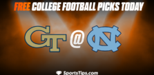 Free College Football Picks Today: North Carolina Tar Heels vs Georgia Tech Yellow Jackets 11/19/22