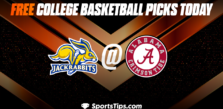 Free College Basketball Picks Today: Alabama Crimson Tide vs South Dakota State Jackrabbits 12/3/22