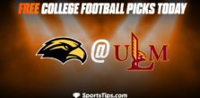 Free College Football Picks Today: University of Louisiana Monroe Warhawks vs Southern Miss Golden Eagles 11/26/22