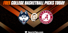 Free College Basketball Picks Today: UConn Huskies vs Alabama Crimson Tide 11/25/22