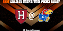 Free College Basketball Picks Today: Kansas Jayhawks vs Harvard Crimson 12/22/22