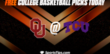 Free College Basketball Picks Today: Texas Christian University Horned Frogs vs Oklahoma Sooners 1/24/23