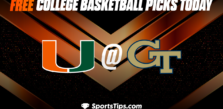 Free College Basketball Picks Today: Georgia Tech Yellow Jackets vs Miami (FL) Hurricanes 1/4/23