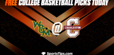 Free College Basketball Picks Today: Charleston Cougars vs William & Mary Tribe 1/16/23