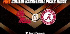 Free College Basketball Picks Today: Alabama Crimson Tide vs Ole Miss Rebels 1/3/23