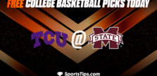 Free College Basketball Picks Today: Mississippi State Bulldogs vs Texas Christian University Horned Frogs 1/28/23