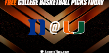 Free College Basketball Picks Today: Miami (FL) Hurricanes vs Duke Blue Devils 2/6/23